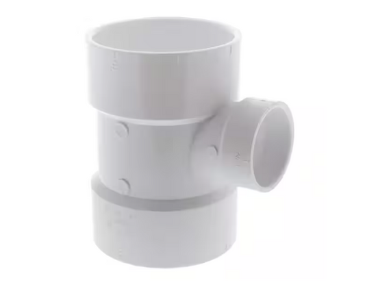 NIBCO 3 in. x 3 in. x 1-1/2 in. PVC DWV All Hub Sanitary Reducing Tee