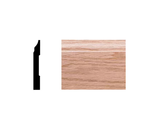 HOUSE OF FARA 3/8 in. x 2-3/4 in. x 8 ft. Oak Wood Colonial Baseboard Moulding