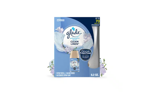 Glade 6.2 oz. Clean Linen Automatic Air Freshener Starter Kit with Refill