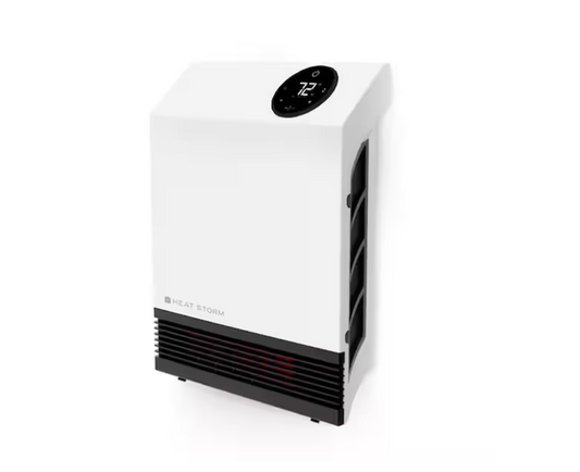 HEAT STORM Deluxe 1000W Electric Convection/Radiant Infrared Quartz Compact Wall Heater with Built-In Thermostat/Overheat Sensor