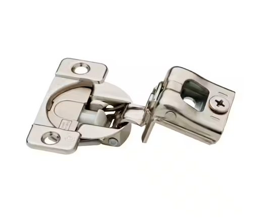 Everbilt 1 Pair Face Frame 35 mm 105-Degree 1-1/4 in. Overlay Soft Close Nickel Cabinet Hinge (2 Pieces)