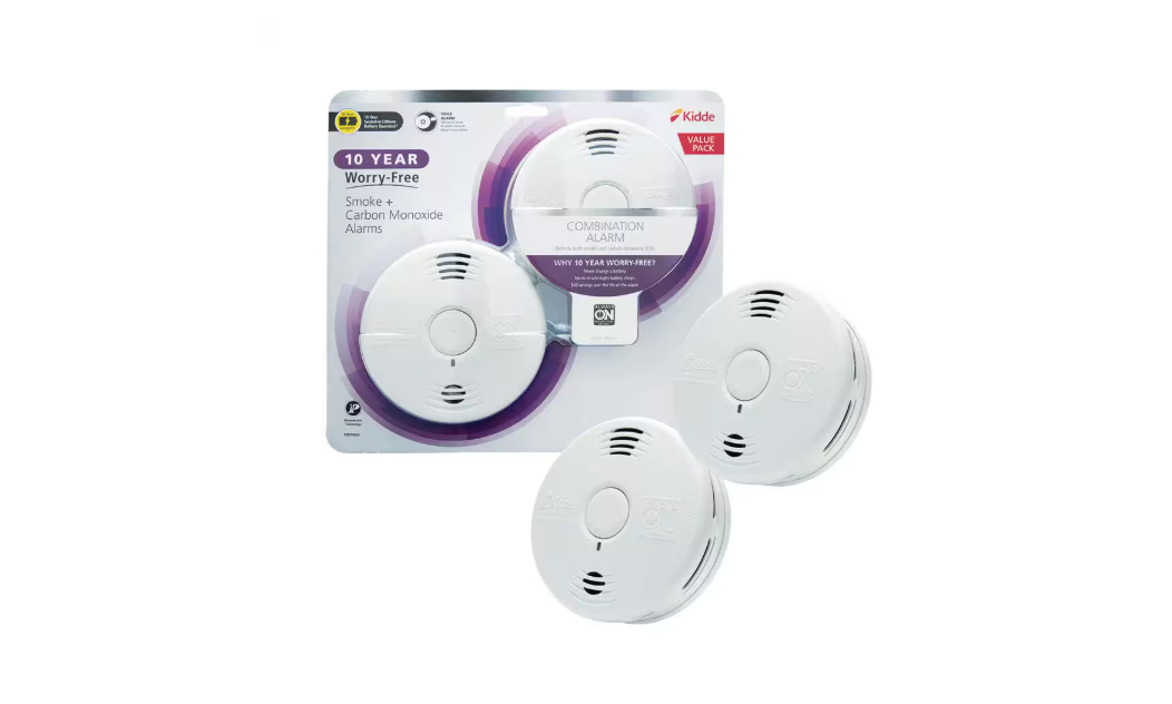 Kidde 10-Year Worry-Free Smoke and Carbon Monoxide Detector, Battery Powered with Voice Alarm (2-Pack) 21029621