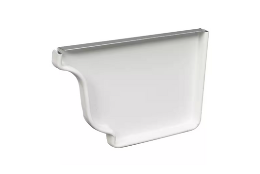 Amerimax Home Products 6 in. White Aluminum K-Style Left End Cap