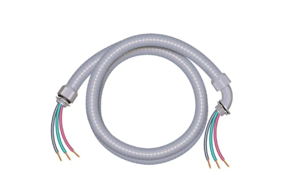Southwire 3/4 in. x 6 ft. 8/2 Ultra-Whip Liquidtight Flexible Non-Metallic PVC Conduit Cable Whip
