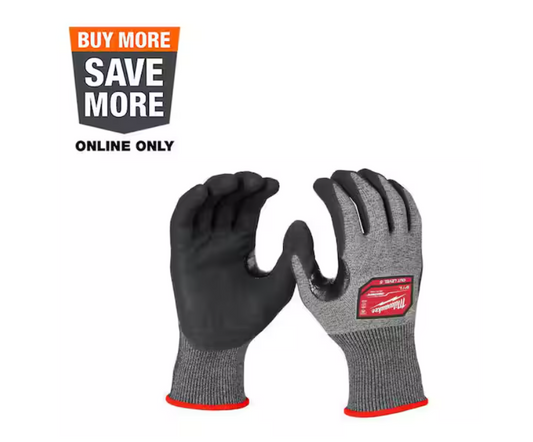 Milwaukee Large High Dexterity Cut 5 Resistant Nitrile Dipped Outdoor & Work Gloves