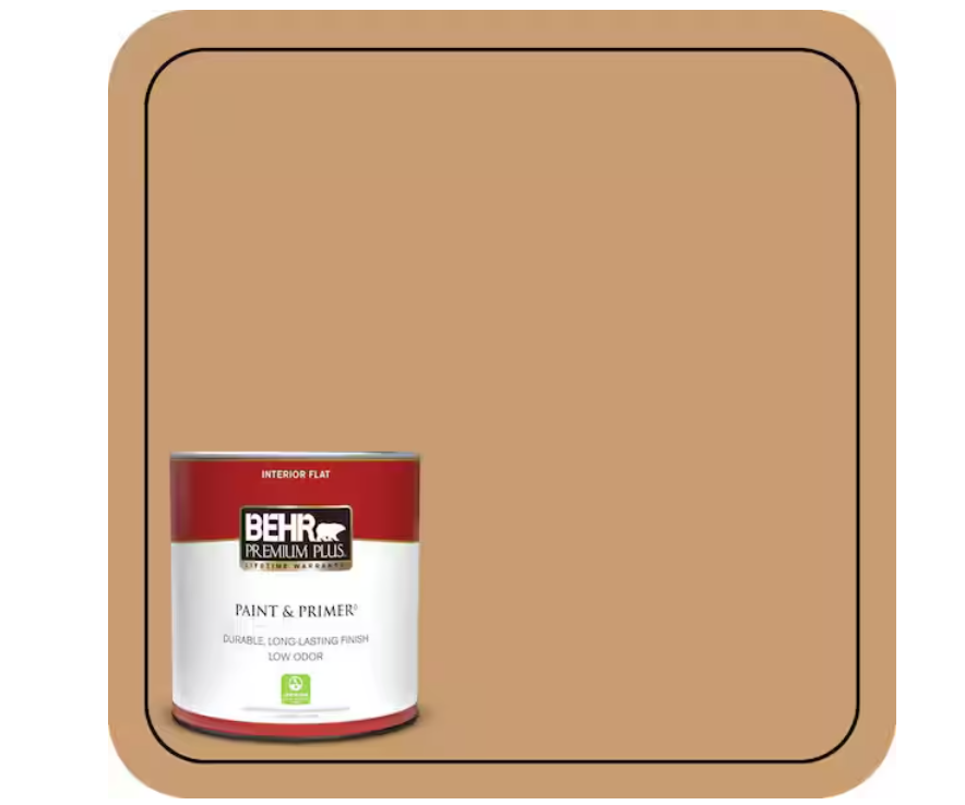 BEHR PREMIUM PLUS 1 qt. #S270-5 Gingersnap Flat Low Odor Interior Paint & Primer