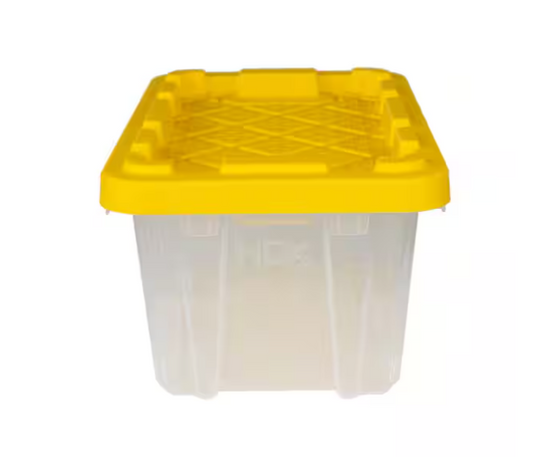 HDX 6.5-Qt Tough Storage Tote in Clear with Yellow Lid
