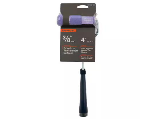 PRIVATE BRAND UNBRANDED 4 in. x 3/8 in. High-Capacity Polyester Knit Mini Paint Roller with Frame