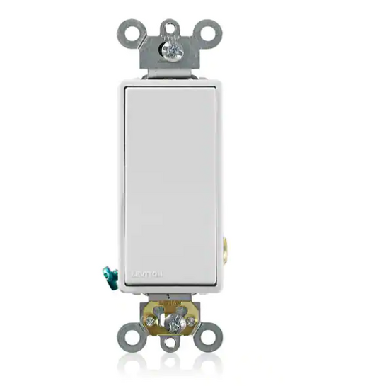 Leviton Decora Plus 15 Amp Quiet Switch, White 5691-2WS