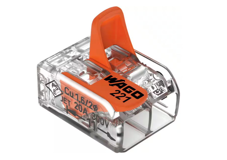 WAGO 221-412K007-000 2-Wire Lever Nuts Conductor Compact Splicing Connectors, 12-24 AWG (10-Pack)