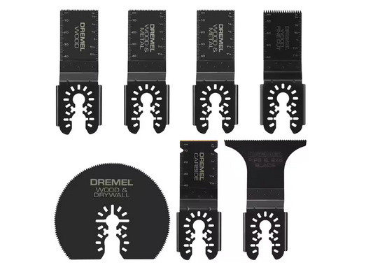 Dremel Universal Carbide/ BiM/ HCS Oscillating Multi-Tool Blade Kit (7-Piece)