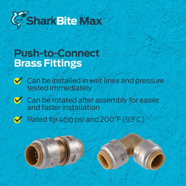 SharkBite Max 1/2 in. Push-to-Connect x 3/4 in. MIP Brass Reducing Adapter Fitting