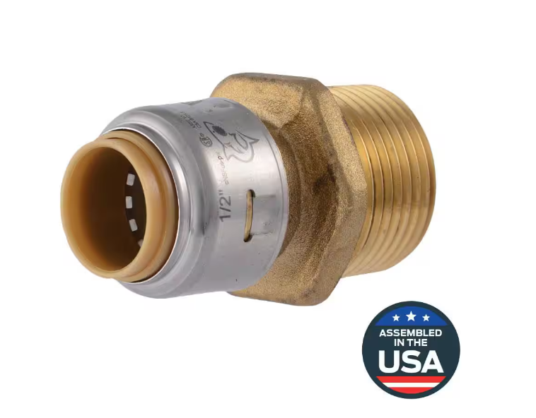 SharkBite Max 1/2 in. Push-to-Connect x 3/4 in. MIP Brass Reducing Adapter Fitting