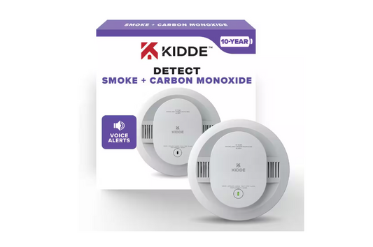 Kidde 10-Year Battery Powered Smoke and Carbon Monoxide Detector with Alarm LED Warning Lights and Voice Alerts 21032779