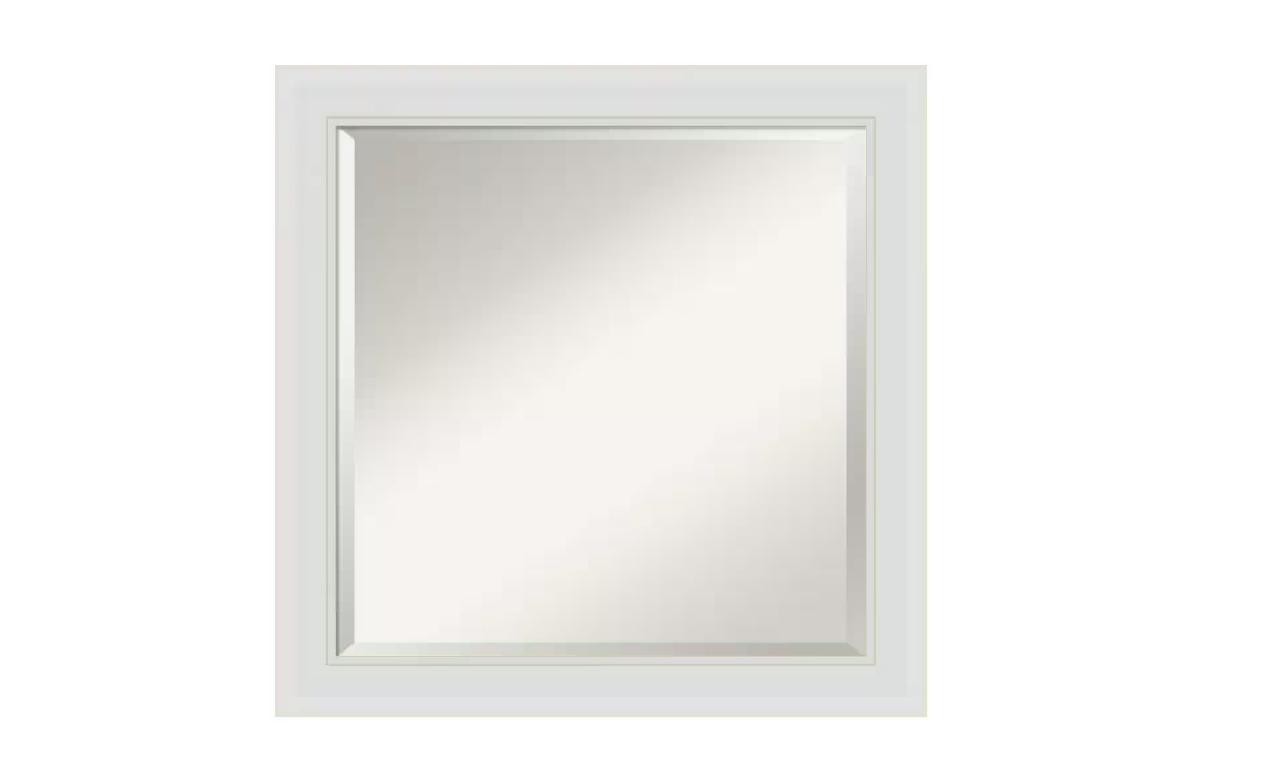 Amanti Art Medium Square Flair Soft White Beveled Glass Casual Mirror (24 in. H x 24 in. W)