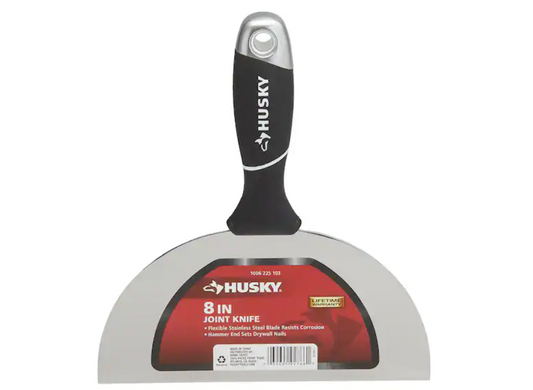 Husky 8 in. Stainless Steel Hammer-End Joint Knife with Soft Grip Handle