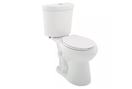 Glacier Bay 12 in. Rough in 2-Piece 1.1 GPF/1.6 GPF Dual Flush Round Toilet in White Seat Included