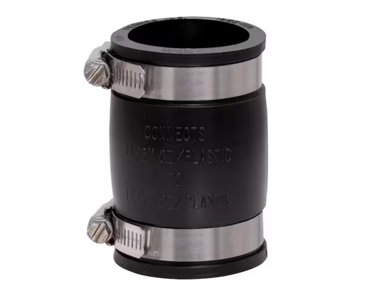 Fernco 1-1/2 in. x 1-1/2 in. DWV Flexible PVC Coupling