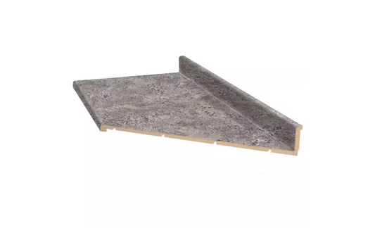 Hampton Bay 6 ft. Right Miter Laminate Countertop in Textured Praline Antico with Waterfall Edge and Integrated Backsplash