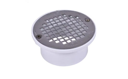 Oatey 3 in. to 4 in. PVC Drain with 5 in. Stainless Steel Screw-Tite Strainer