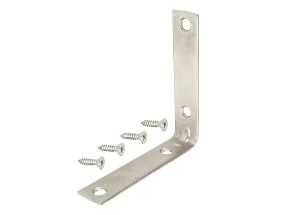Everbilt (4-Pack) 4 in. Stainless Steel Corner Braces