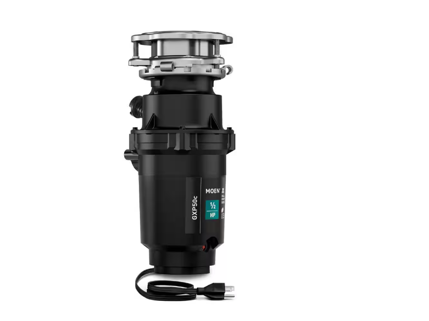 MOEN Prep Series 1/2 HP Continuous Feed Garbage Disposal with Power Cord and Universal Mount