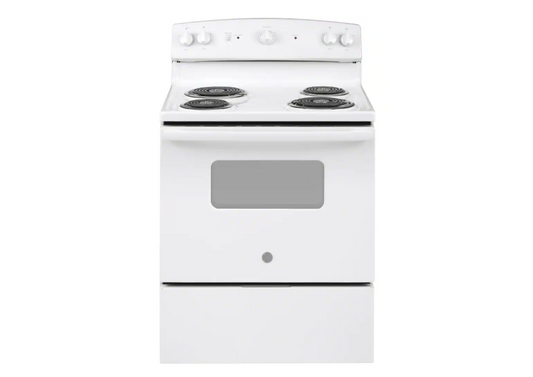 GE 30 in. 4 Burner Element Free-Standing Electric Range in White