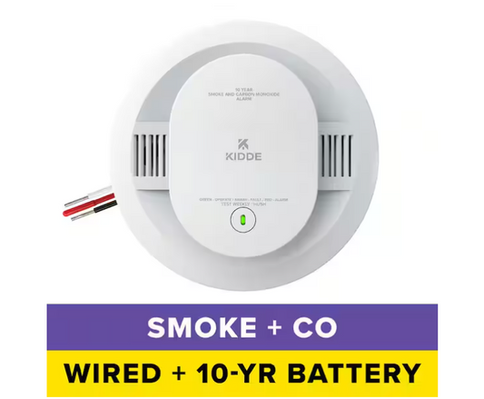 Kidde 10-Year Battery and Hardwired Smoke and Carbon Monoxide Detector, Interconnectable and LED Warning Lights 21031544
