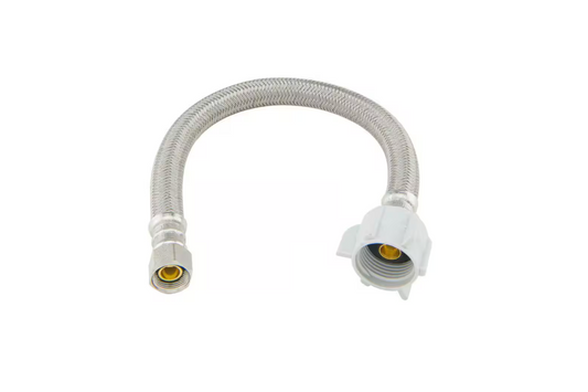 BrassCraft 3/8 in. Compression x 7/8 in. Ballcock Nut x 12 in. Braided Polymer Toilet Supply Line