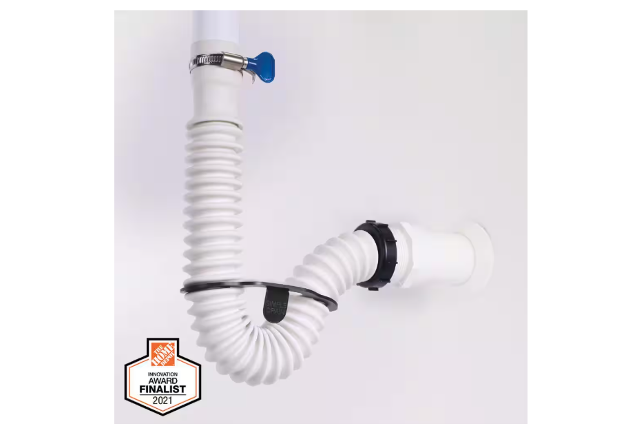 SIMPLE DRAIN 1.25 in. Rubber Threaded P-Trap Bathroom Single Sink Drain Kit
