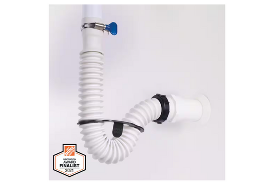 SIMPLE DRAIN 1.25 in. Rubber Threaded P-Trap Bathroom Single Sink Drain Kit