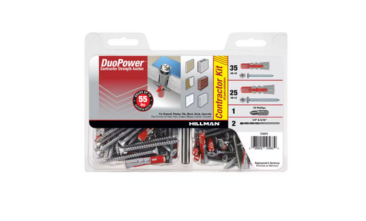 Hillman #6-10 and #10-12 x 1-9/16 in. DuoPower Contractor Strength Anchor Kit (60-Pack)