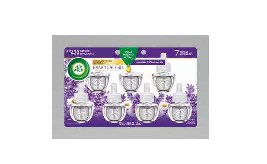 Air Wick Lavender Scented Oil Plug-In Air Freshener Refill (Pack of 7)