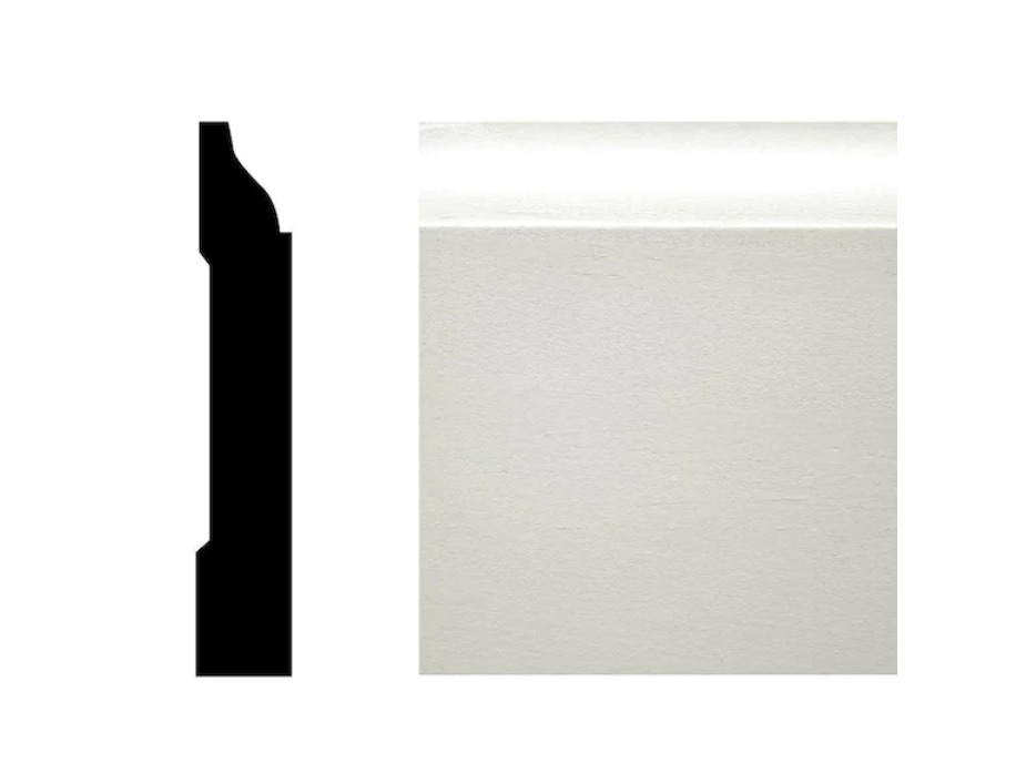 ARAUCO WM 623 9/16 in. x 3-1/4 in. Pine Primed Finger-Jointed Base Molding