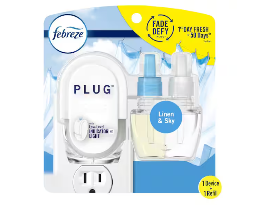 Febreze Noticeables 0.879 oz. Linen and Sky Dual Scented Oil Refill with Free Warmer