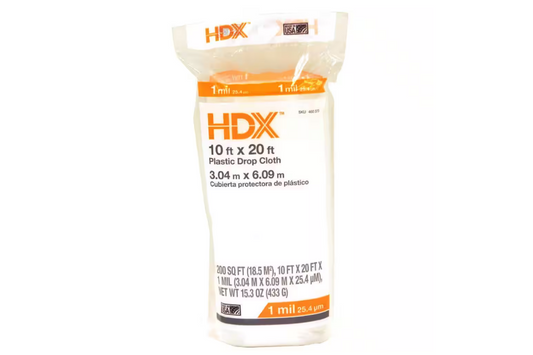 HDX 10 ft. x 20 ft. Clear Plastic Drop Cloth