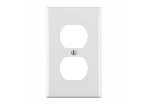 Leviton 1-Gang White Duplex Outlet/Receptacle Plastic Standard Wall Plate (10-Pack) 88003-WMP