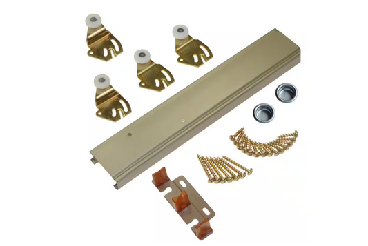 Johnson Hardware 1166 Series 72 in. Sliding Bypass Track and Hardware Set for 2 Bypass Doors