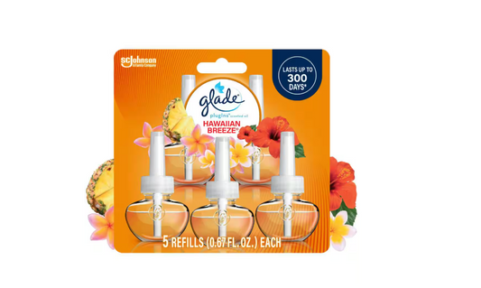 Glade 3.35 fl. oz. Hawaiian Breeze Scented Oil Plug-In Air Freshener Refill (5-Count)
