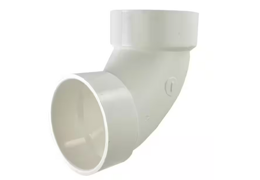 Charlotte Pipe 2 in. PVC DWV 90-Degree Hub x Hub Elbow