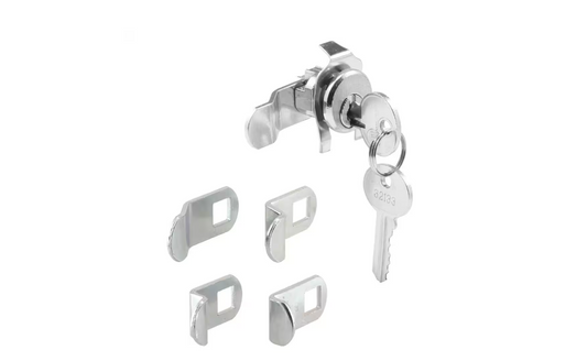Prime-Line Mailbox Lock, 5 Cam, Nickle Finish, ILCO 1003M Keyway, Opens Counter-Clockwise, 90 Degree Rotation