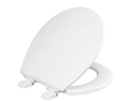 BEMIS Kimball 2 Soft Close Round Closed Front Plastic Toilet Seat in White Never Loosens