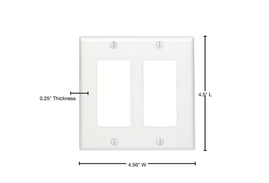 Leviton 2-Gang White Decora/Rocker Plastic Standard Wall Plate (1-Pack) 80409-W