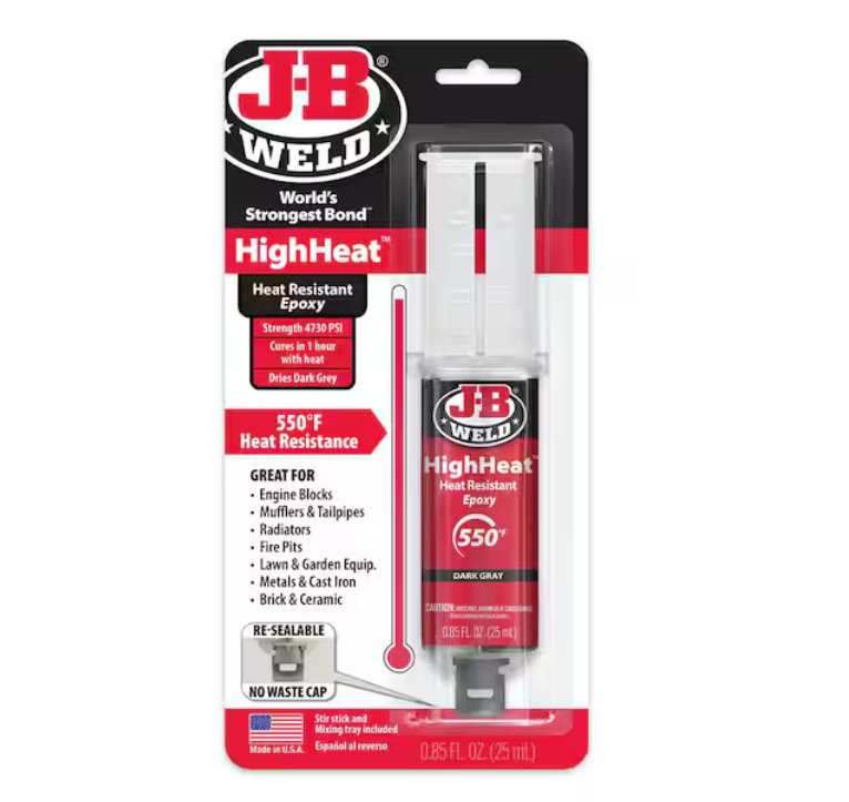 J-B Weld HighHeat 25 ml (0.85 fl. oz.) Temperature Resistant Epoxy Syringe