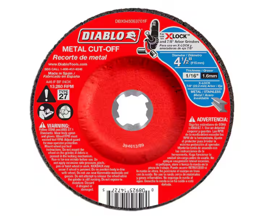 DIABLO 4-1/2 in. Type 27 Metal Cut-Off Disc for X-Lock and All Grinders (Buy 3 Get 2 Free) (5-Pack)