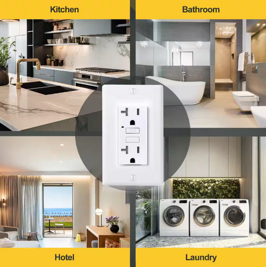 Faith 20-Amp 125-Volt GFCI Duplex Tamper Resistant Outlet, GFI Receptacle with Indicator Light and Wall Plate, White (10-Pack)