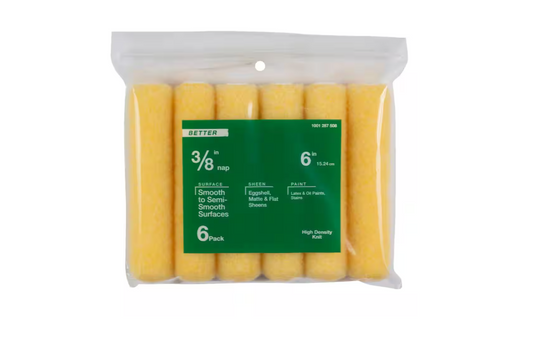 6 in. x 3/8 in. High-Density Polyester Knit Mini Paint Roller  (6-Pack)