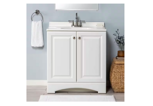 Glacier Bay 31 in. Single Sink White Bath Vanity with White Cultured Marble Top (Assembled)