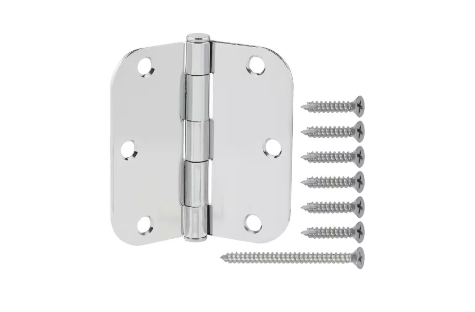 Everbilt 3-1/2 in. x 5/8 in. Radius Chrome Squeak-Free Door Hinge