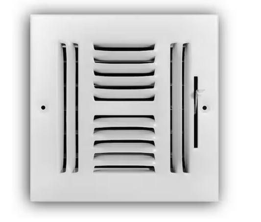 Everbilt 6 in. x 6 in. 4-Way Steel Wall/Ceiling Register in White